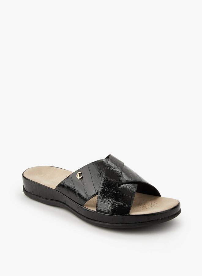 Le Confort Women Textured Cross Strap Sandals - Image 3